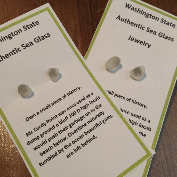 Authentic Washington state Sea glass earrings - Picture 2 of 6